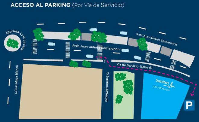 Acceso Parking Centro Milenium Valdebebas