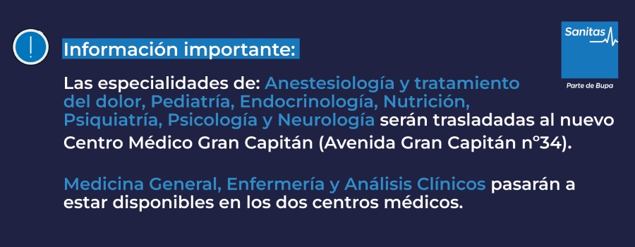 Pop up Centro Médico Gran Capitan Sanitas