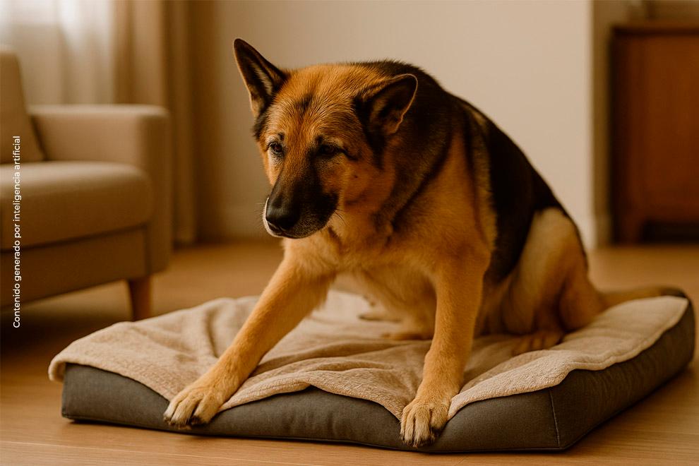 Perro debilitado por el moquillo