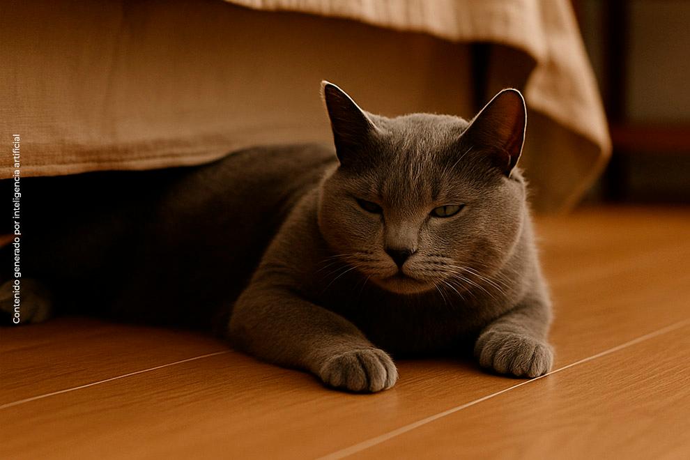 Gato acostado con sarna